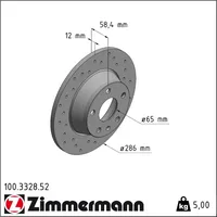 ZIMMERMANN Bremsscheibe 100.3328.52