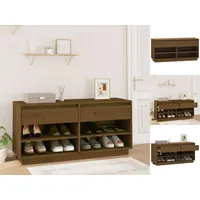 VidaXL Schuhregal Honigbraun 110x34x52 cm Massivholz Kiefer
