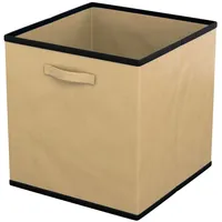 Intirilife 6x faltbare Aufbewahrungs-Stoffbox in Beige - 26.7 x