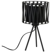 Licht-Erlebnisse Moderne Tischleuchte Schwarz Metall 35cm hoch MINA Dreibein