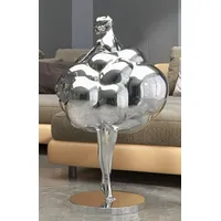 Casa Padrino Luxus Designer Deko Skulptur Tänzerin Silber 49