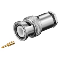 Goobay BNC-Stecker mit Schraubanschluss - für RG58-/U-Kabel, mit vergoldetem
