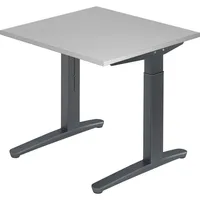 Bümö Schreibtisch Grau, Graphit, Nachbildung, Quadratisch, 80x74x80 cm, FSC