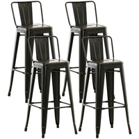CLP 4er Set Barhocker Mason schwarz-gold
