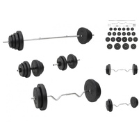 VidaXL Langhantel und Kurzhantel mit Gewichten 120 kg