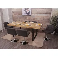 Mendler 6er-Set Esszimmerstuhl Kavala, Küchenstuhl Stuhl, Stoff/Textil Chrom drehbar