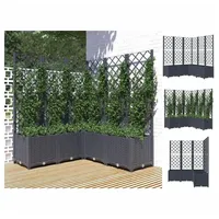 VidaXL Pflanzkübel mit Rankgitter Dunkelgrau 120x120x136 cm PP