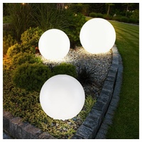 ETC Shop 3er Set LED Solar Kugel Leuchten Garten