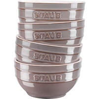 Staub Ceramique Schüsselset, 400 ml, Müslischüsseln, Servierschüsseln, Dessertschalen, Antik-Grau,