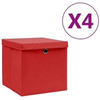 VidaXL Aufbewahrungsboxen mit Deckeln 4 Stk. 28x28x28 cm Rot