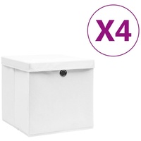 VidaXL Aufbewahrungsboxen mit Deckeln 4 Stk. 28x28x28 cm Weiß