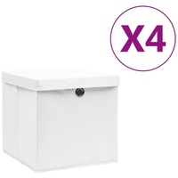 VidaXL Aufbewahrungsboxen mit Deckeln 4 Stk. 28x28x28 cm Weiß