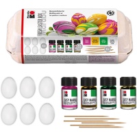 Marabu Easy Marble Set 4 x 15 ml Hellgrün/Magenta/mittelgelb