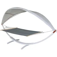 MCW Hängematte MCW-J47, Hängeschaukel bis 200kg Sonnendach MVG-Holzgestell 420cm