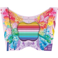 Faber-Castell Sparkle Schmetterling Buntstift sortiert, 12er-Set, Metalletui (201971)