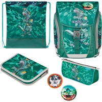 Herlitz Schulranzen-Set FiloLight Plus Heavy Metal Kunstfaser grün