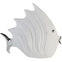 Gilde Tierfigur "Fischfigur", weiß, B:29cm H:26cm T:8cm, Kunstharz, Dekofiguren,