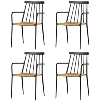 VCM Evira Gartenstuhl 4 Stück schwarz stapelbar