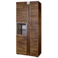 MASSIVMOEBEL24.DE Vitrine Mango 90x45x204 braun lackiert Amsterdam #08 -