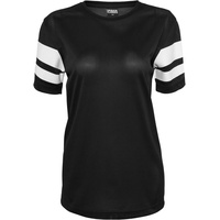 URBAN CLASSICS Ladies Stripe Mesh Tee in Schwarz, Größe