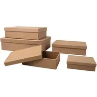 Rayher 5 Rayher eckig Geschenkboxen-Set braun