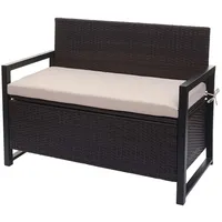MCW Poly-Rattan 2er Sitzbank MCW-F39, Gartenbank Truhenbank, Staufach Aufbewahrung