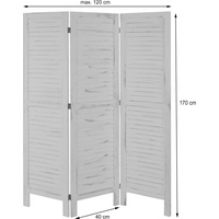 MCW Paravent MCW-G30, Trennwand Sichtschutz Raumteiler, Shabby-Look 170x120cm ~