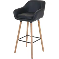 MCW Barhocker Vaasa T381-1 rund Kunstleder 2er Set schwarz