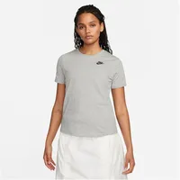 Nike Sportswear Club Essentials Damen-T-Shirt Dark Grey Heather/Black M