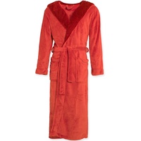 CELINATEX Texas Bademantel Kapuze XL rot bordeaux Mikrofaser Damen