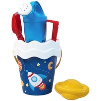 Simba 107114608 - Space Eimergarnitur, (Eimer 16cm), 6-teilig, Sandspielzeug