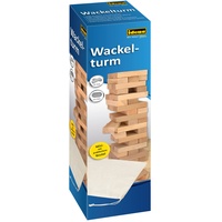 IDENA Wackelturm 26x8x8cm 54 Bausteinen und Aufbewahrungsbeutel, Geschellschaftsspiel