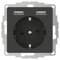2USB USB-Steckdose 12 W Anthrazit