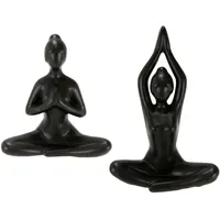 I.GE.A. Dekofigur I.GE.A. "Yoga-Frau", schwarz, B:16cm H:17cm, Keramik, Dekofiguren,