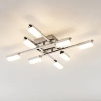 LINDBY Mally LED-Deckenleuchte in Chrom, 8-flammig