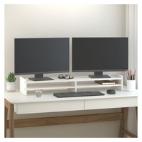VidaXL Monitorständer Weiß 100x27x15 cm Massivholz Kiefer