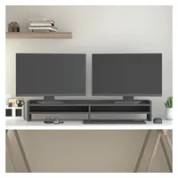 VidaXL Monitorständer Grau 100x24x16 cm Massivholz Kiefer