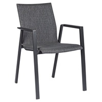 BIZZOTTO Gartenstuhl Odeon stapelbar mit Armlehne, Anthrazit