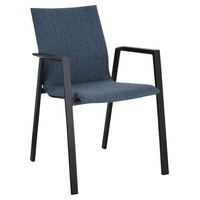 BIZZOTTO Gartenstuhl Odeon aus Aluminium, Anthrazit/Denim