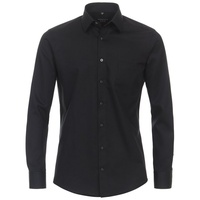 Redmond Businesshemd uni Body Cut schwarz XXL