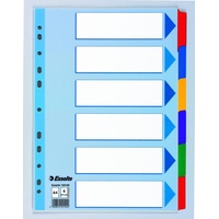 Esselte Ordnerregister Vollformat blanko farbig 6-teilig, 1 Satz