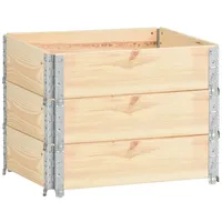 VidaXL Paletten-Aufsatzrahmen 3 Stk. 60x80 cm Kiefer Massivholz