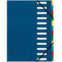 Exacompta 6x Ordnungsmappe HARMONIKA Gummizug Karton 12 Fächern A4