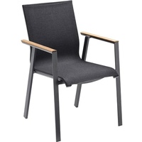 Solpuri Soul Stapelsessel - 305 - anthrazit Armlehne Teak