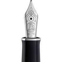 Pelikan Souverän M805 Stresemann Kolbenfüller schwarz/anthrazit/silber F (fein)