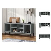 VidaXL Schuhregal OSLO mit Metallbeinen Grau 106x35x45 cm Massivholz