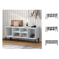 VidaXL Schuhregal OSLO mit Metallbeinen Weiß 106x35x45 cm Massivholz