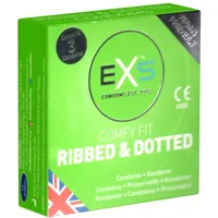 EXS Condoms «Ribbed & Dotted» Kondome - 3er Pack,