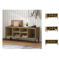 VidaXL Schuhregal OSLO mit Metallbeinen Braun 106x35x45 cm Massivholz
