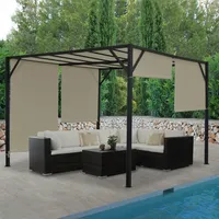 Mendler Pergola Baia, Garten Pavillon Terrassenüberdachung, stabiles 6cm-Stahl-Gestell +
